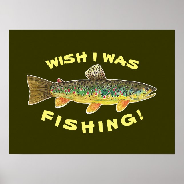 Poster Funny Fly Fishing Trout Picture (Front)