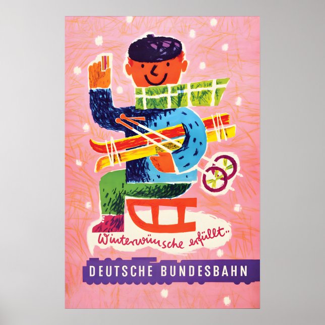 Poster German Railways -Winter wishes fulfilled (Front)