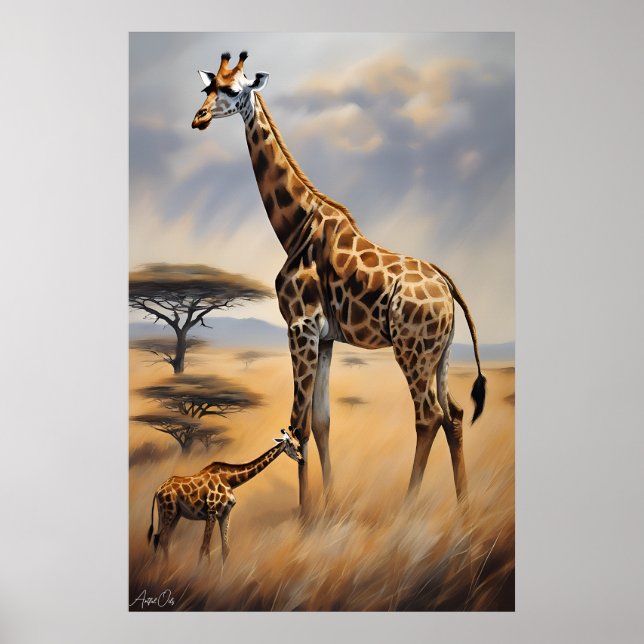Poster | Giraffes | Oil Artstyle  (Front)