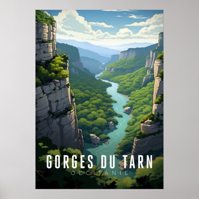 Poster Gorges du Tarn - France - illustration (Front)