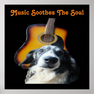 Poster Guitar Dog