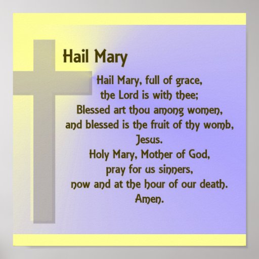 Poster-Hail Mary Prayer | Zazzle