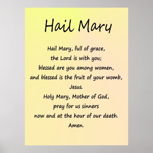 Poster  Hail Mary  Various Sizes  Paper Stock
