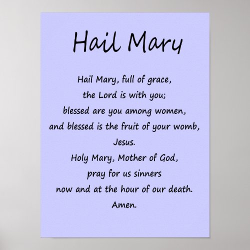 Poster  Hail Mary  Various Sizes  Paper Stock