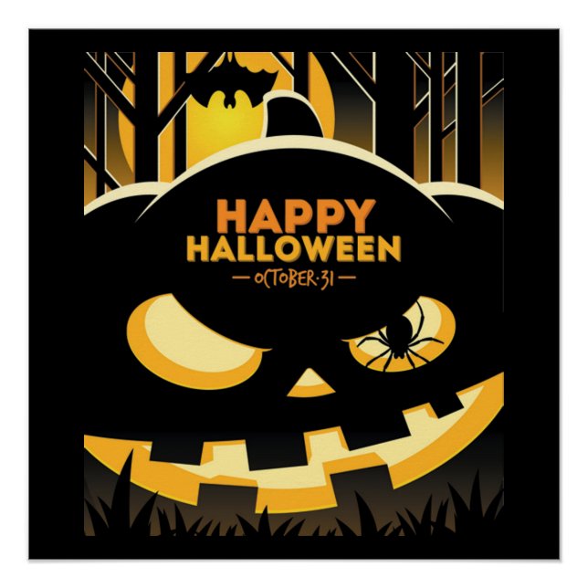 Poster/Happy Halloween Jack-o-Lantern Poster (Front)