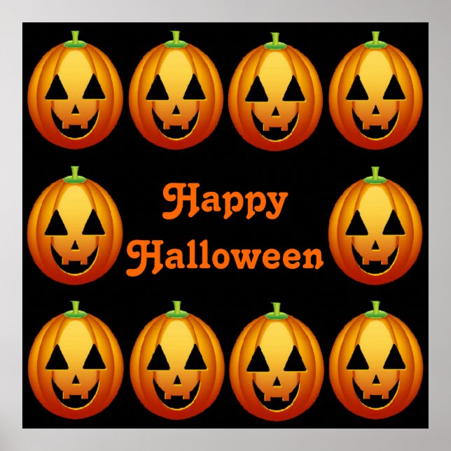 Poster Happy Halloween Pumpkins (Front)