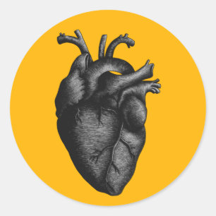 Poster Heart Lines Classic Round Sticker