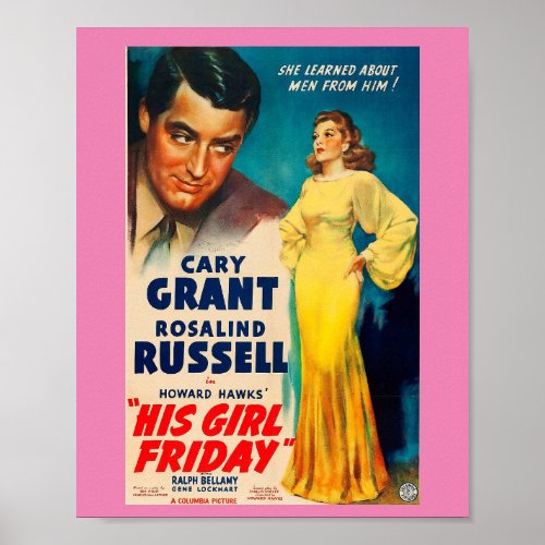 Poster His Girl Friday_Cary Grant Rosalind Russell