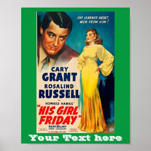 Poster His Girl Friday_Cary Grant Rosalind Russell