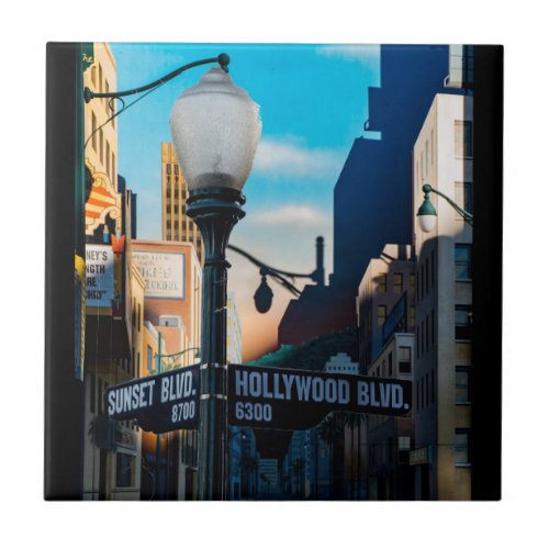 Poster Hollywood Blvd Ceramic Tile