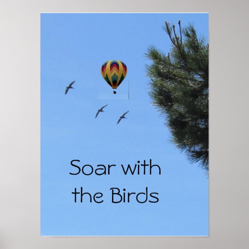 Poster _ Hot Air Ballon and Birds