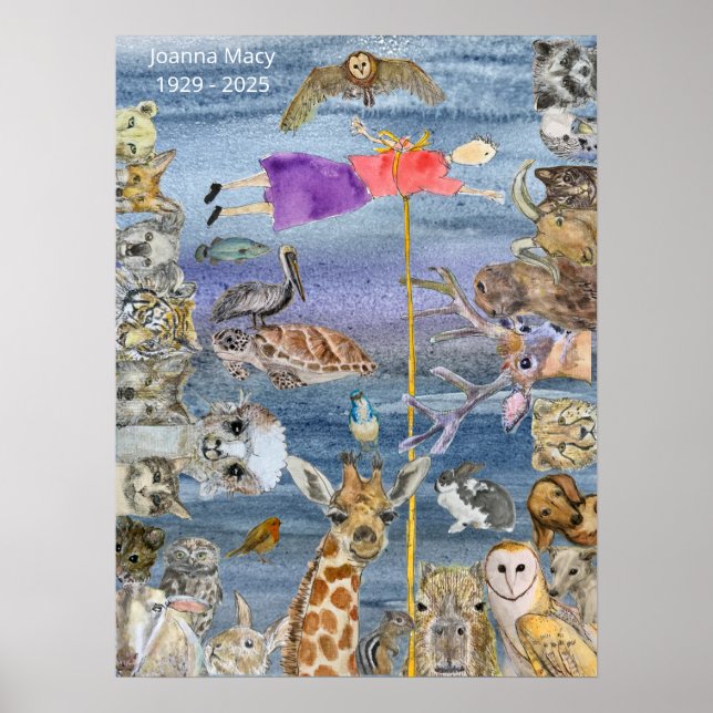 Poster: Joanna flying amongst the animals Poster (Front)