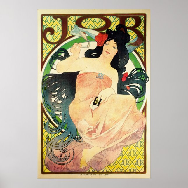 Poster JOB by Alphonse Mucha (Front)