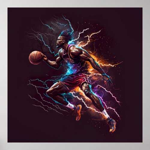 Poster Jogador profissional de basquete 