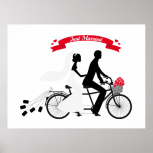 Poster just married with bride and groom