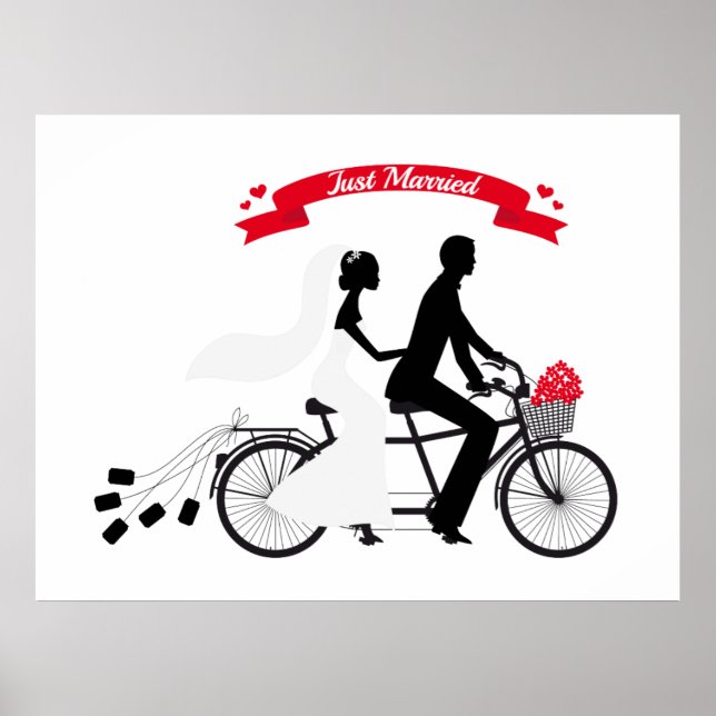 Poster just married with bride and groom (Front)