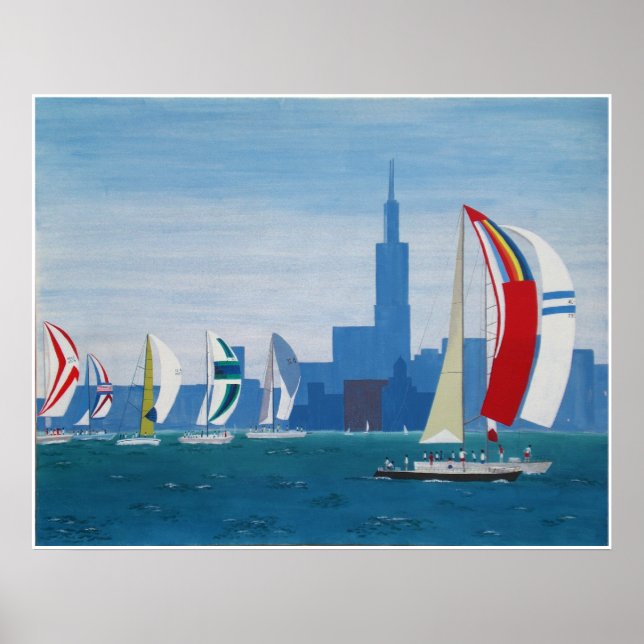 Poster "Lake Michigan - Chicago" (Front)