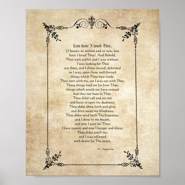 Poster - Late Have I Loved Thee - Saint Augustine (Front)