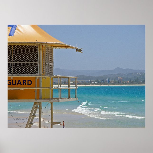 Poster Lifeguard Tower Coolangatta Qld Australia (Front)