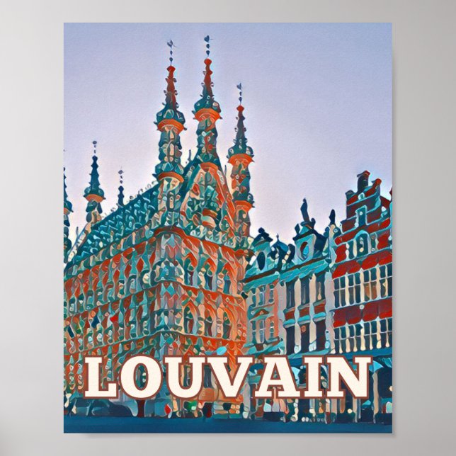 Poster Louvain Belgique Photo Vintage (Front)