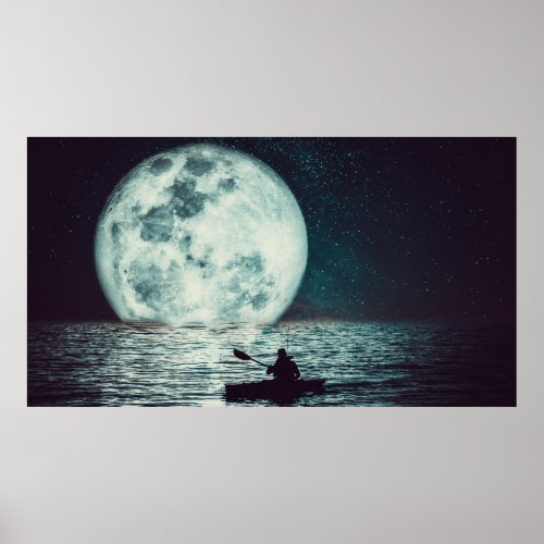 Poster Lua com mar
