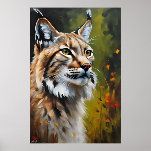 Poster  Lynx Cat  Oil Painting Style 
