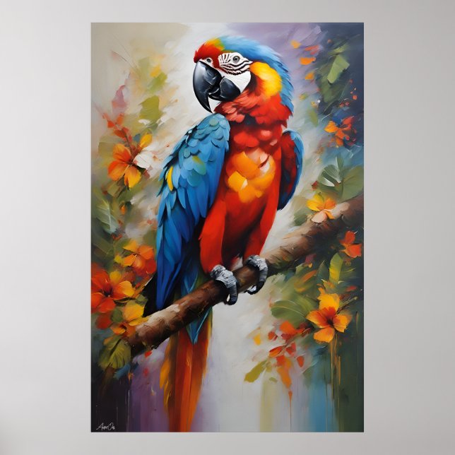 Poster | Macaw | Oil Painting Style  (Front)