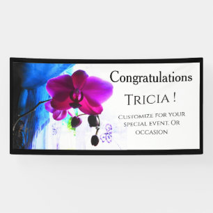 Poster, Magenta Orchid, color background options Banner