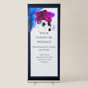 Poster, Magenta Orchid, color background options Retractable Banner