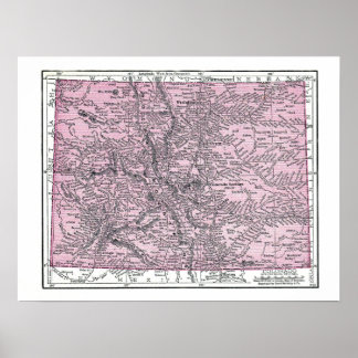 Poster:  Map of Colorado, 1921 Poster