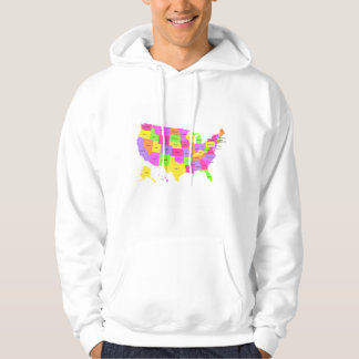 Poster Map of the United States of America Hoodie