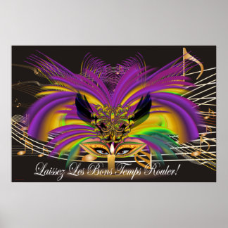 Poster-Mardi Gras Mask The Queen Poster