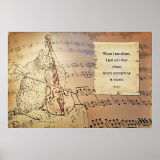 Poster met Rumi - Everything is music
