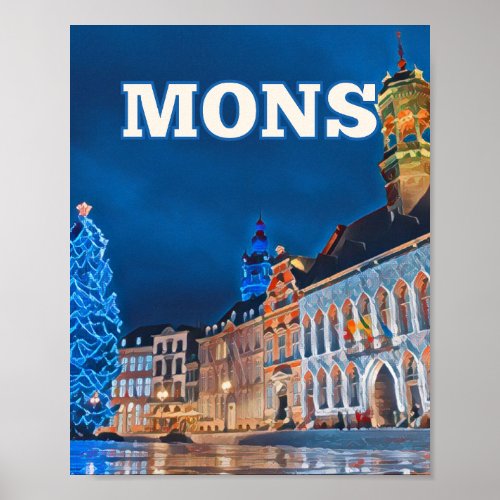 Poster Mons Belgium Photo Vintage