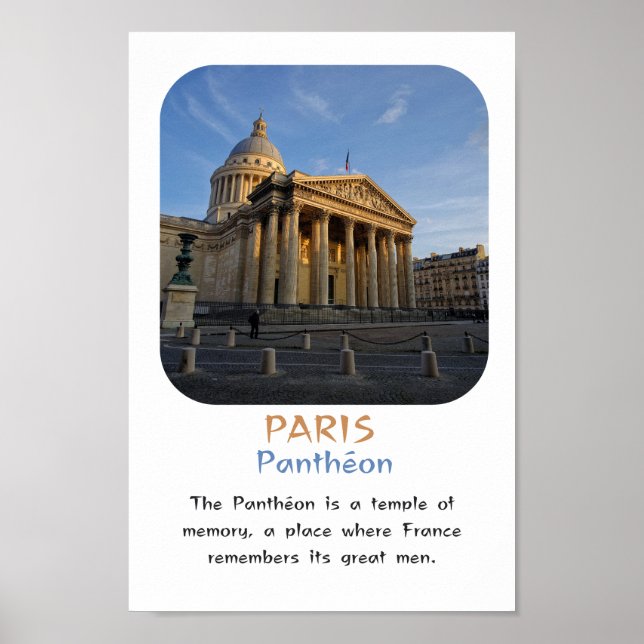 Poster monument of Paris : Pnathéon (Front)