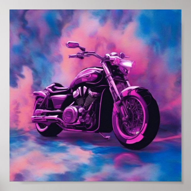 Poster  Motorbike, Abstract  Colors (Front)
