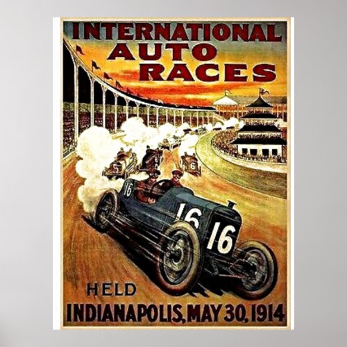 POSTER MOTORSPORT INDIANAPOLIS 1914  POSTER
