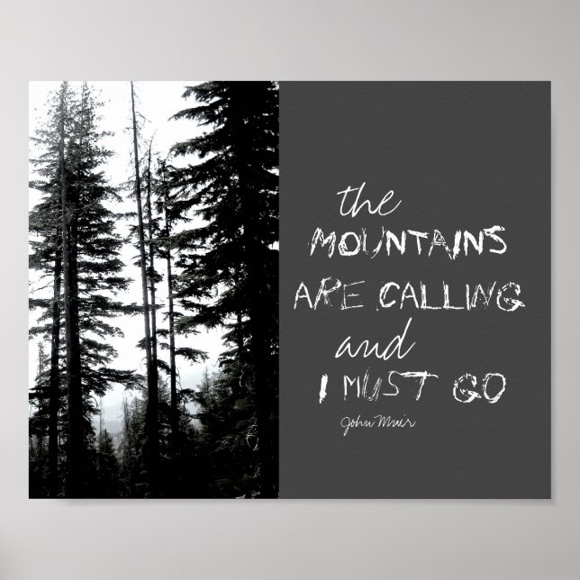 poster Muir quote the mountains are calling (Front)