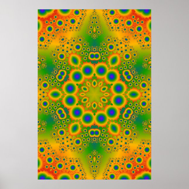 Poster: Multi-Color Fractal: Vector Artwork Poster (Front)