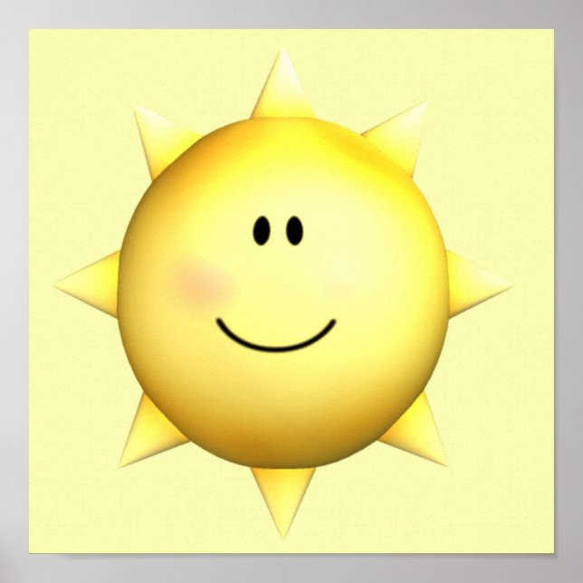 Poster mural happy face sunshine 11x11 customize (Front)