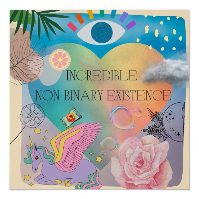 poster nonbinary transgender unicorn  (Front)