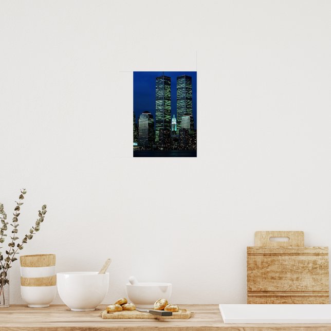 Poster Vintage 1993 – Skyline Des World Trade Centers à NYC – 24x36