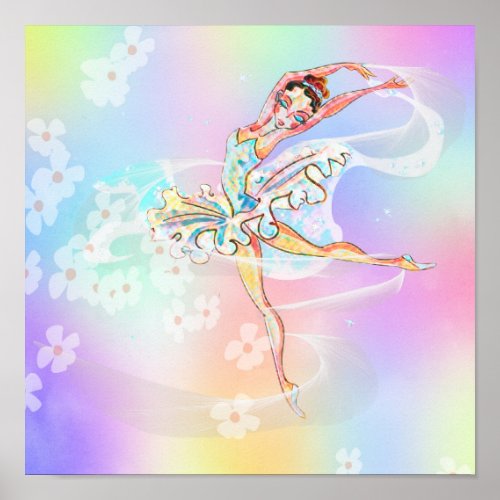 Poster of a Ballerina for Young Girls Room