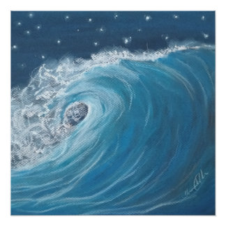 poster of a oil pastel wave