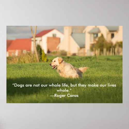 Poster of Golden Retriever with Quote