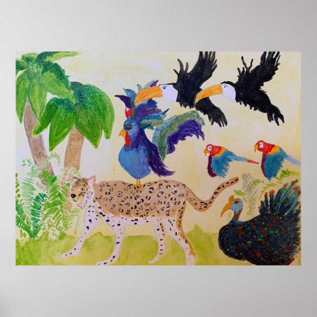 POSTER OF JUNGLE ROOSTER GALLUS DOMESTICUS (Front)