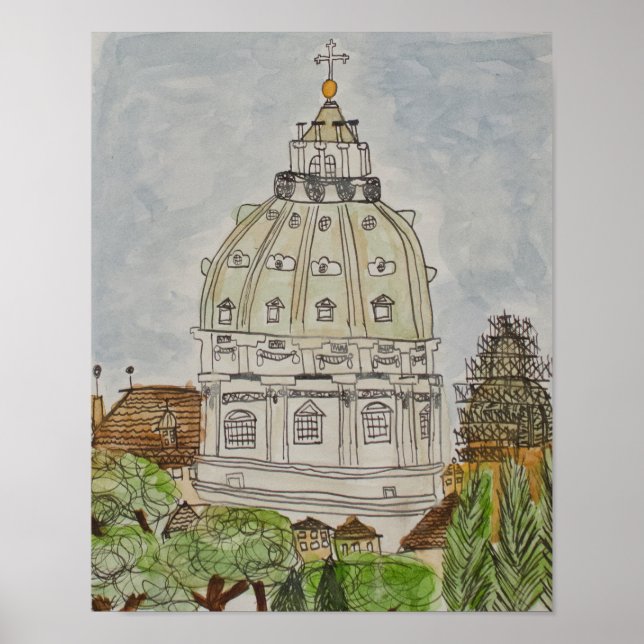 Poster of St. Peter's Basilica in Rome, Italy (Front)