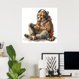Poster or Download Gamer Cheetah for Kids