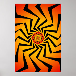 Poster: Orange Spiral Pattern: Vector Drawing Poster