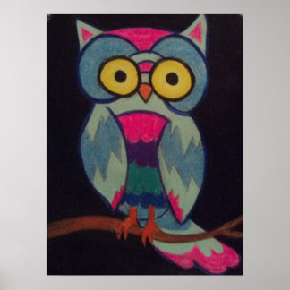 Poster Owl on Branch